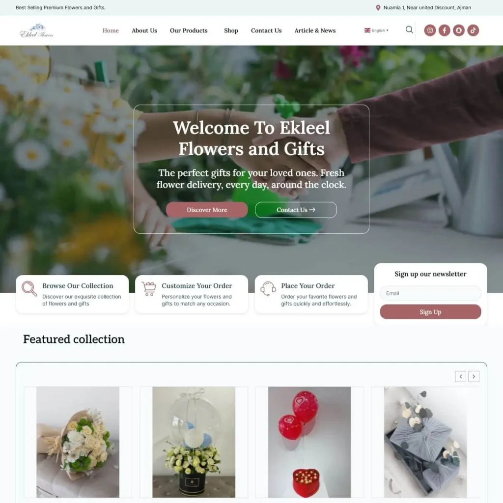 Flowers and Gifts website